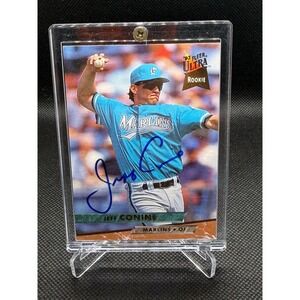 1993 Fleer Ultra Jeff Conine Rookie Card 371 Autographed Florida Marlins Signed